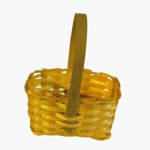 Mini Woven Basket With Handle Rectangle Doll House Easer